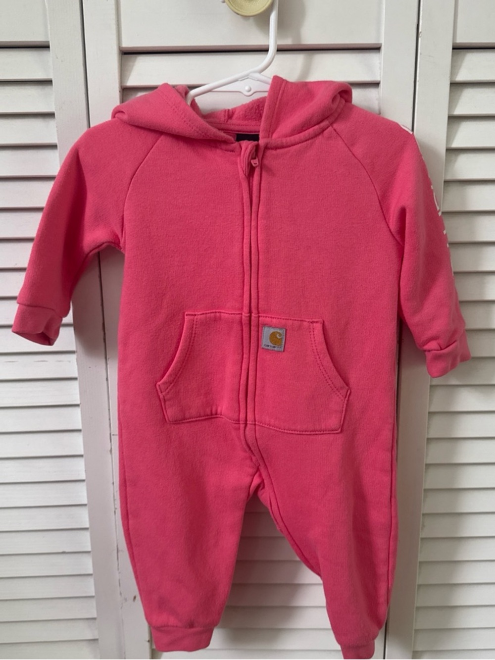 Carhartt Fleece Zip-Front Hooded Long-Sleeve Coveralls for Babies